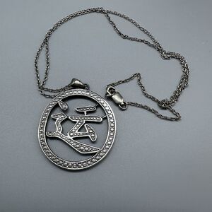 Chinese Symbol Sterling Silver 925 Pendant Necklace 8g